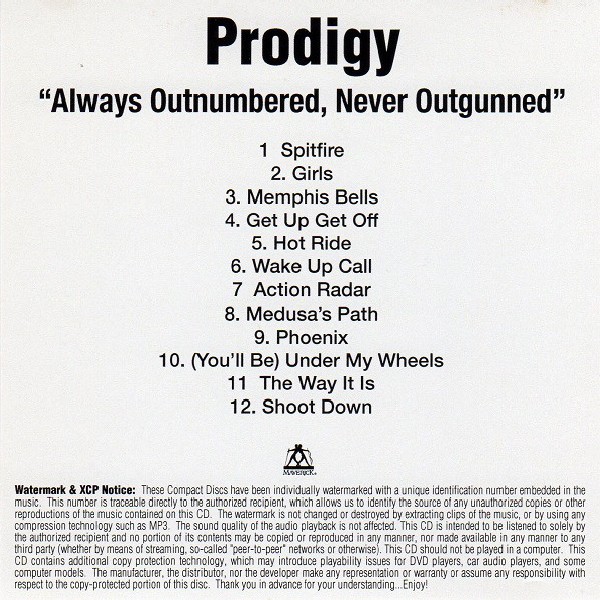 The Prodigy - "Always Outnumbered, Never Outgunned" 2004 back side