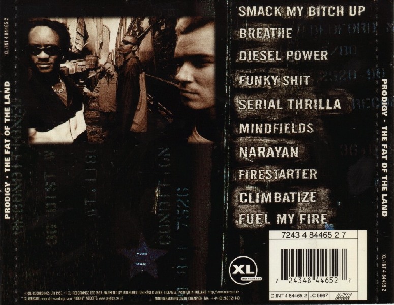 The Prodigy - "The Fat of the Land" back side