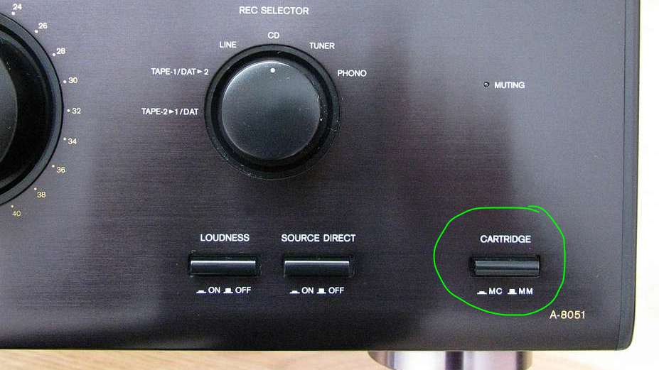 Кнопка выбора головки звукоснимателя усилителя Onkyo A-8051